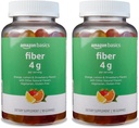 Básico (antigamente Solimo Fiber 4g Gummy - Saúde Digestiva, Suporta Regularidade, Laranja, Limão e Morango, 90 chicletes (2 por serviço) (Pacote de 2)