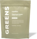Rookie Wellness Greens + Superalimentos - Greens Superfoods Powder Drink Made with Whole Food Sourced Ingredients Contém vitaminas, probióticos, antioxidantes e fibra de baobab (30 Servings, Crisp Apple)