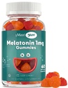 Maxi Saúde 1mg Melatonina Gummies – Kids Melatonina Mastigables com Natural Cherry & Orange Flavor – Adulto e bebê sono Ajuda Suplemento para apoiar noites descansadas (60 Contagem)