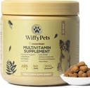 11-em-1 cão multivitamina para cão pequeno, médio e grande raça, Vitaminas cão, Vitaminas e Suplementos, Mistura de vitamina para pele e casaco por WiffyPets, Imunidade Boosts, Count 90, Frango