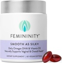 Feminilidade Suave como Silk+ 30-Day Starter Kit para Secura Vaginal (60 Softgels & Refilable Glass Jar) – Mistura de óleo de Buckthorn Mar, Vitamina D3 e planta baseada Omega-3 DHA