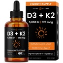 NutraChamps Vitamina D3 K2 Drops, Vitamina Líquida D3 5000 UI & K2 D3 com MK7, Vitamina D Drops para crianças, Ossos, Coração e Saúde Imune, Vitamina Líquida D no óleo MCT para melhor absorção