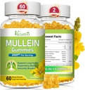 Mullein Gummies, Mullein Leaf Extract com bromelaína, Quercetin, Pine Bark Support Lung Cleanse para respiração saudável, 120ct