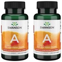 Swanson Vitamina A 10.000 UI (3.000 mcg RAE) Nutrição natural para ossos, saúde da pele, suporte de visão e função do sistema imunológico - alta absorção Vitamina A 250 Softgels (2 Pack)