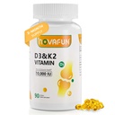 D3-K2-Vitamin-10000 UI (K2-D3-Vitamin-Suplemento) com óleo de coco para osso, saúde dos dentes, músculo de apoio e saúde do coração, 90 Softgels