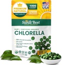 Sunlit Best USDA Organic Premium Chlorela Tablets 1000 Contagem 100% puro chlorela Suplemento superalimentar alto em proteína, clorofila, vitaminas, & minerais