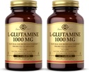 Solgar L-Glutamina 1000 mg, 60 Comprimidos (Pacote de 2) - Alimentos Músculos Naturais - Promove Gastrointestinal (GI) Saúde - Suporta Saúde do Cérebro - Não-GMO, Vegan, Glúten Livre, Kosher - 60 Total de Serviços