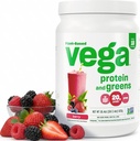 Vega Protein and Greens Protein Powder, Berry - 20g Planta Based Protein Plus Veggies, Vegan, Non GMO, Ervilha Protein for Women and Men, 1.2 lbs (Packaging May Vary)