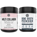 Costa Esquerda Desempenho Pure Bone Broth e Multi Colágeno Pó para Articulação, Cabelo, Pele e Nails Suporte