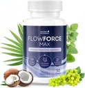 FlowForceMax Herbal Support Supplement - Fórmula Baseada em Plantas Naturais com Extrato de Palmetto de Serras 30 Comprimidos Mastigáveis, Fornecimento de 1 Mês, Made in USA