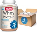Jarrow Fórmulas Whey Protein Com 18g de proteína, 3.8g de BCAAs, & Glutamina, Suplemento dietético para função muscular e suporte de recuperação, 32oz Chocolate em pó aromatizado, aproximadamente 35 dia de fornecimento, pacote de 6