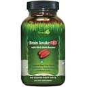 Irwin Naturals Brain Awake RED with Nitric Oxide Booster - 60 Liquid Soft-Gel - Apoiar a Saúde do Cérebro e Otimizar o Desempenho - 20 Total Servings