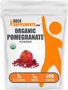 BulkSupplements.com Romãs Orgânicas em pó - Romã Suplemento para apoio imunológico, Suplemento de ervas - Sem glúten, 5g por serviço, 1 kg (2,2 lbs) (Pacote de 1)