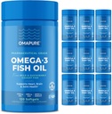 OMAPURE Wild Caught Omega-3 Suplementos com alta EPA & DHA (10 garrafas, 120 Softgels) - Fórmula sem arroto suporta coração e saúde conjunta, promove função cerebral