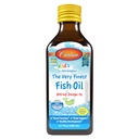 Carlson - Kid's O mais fino óleo de peixe líquido, 800 mg Omega-3s, Norueguês, Wild-Caught Fish Oil, Omega 3 Liquid para crianças, Sustentável Fonte, Limão, 200 ml