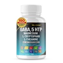 GABA 5-HTP L-Tryptophan L-Theanina Vitamina D3 Vitamina B6 Holy Basil Camomila Valeriana Ginkgo Biloba Ginger -150 Cápsulas- Made in USA