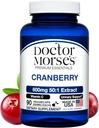 Pílulas de suplemento de cranberry para mulheres e homens, 30000mg de força, suporte de trato urinário com vitamina C, Made in FDA-registado, NSF-certificado facilidade, apoio à saúde geral, 90 cápsulas