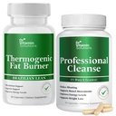 DR VITAMIN SOLUTIONS Queimador de gordura termogênico e Detox Cleanse Bundle - 15 dias de limpeza para gerenciamento de peso, saúde da tripa e alívio do inchaço - 90 cápsulas