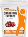 BulkSuplements.com Extrato de cranberry pó - Cranberry Flavoring Pó, Fonte de Vaccinium Macrocarpon Fruit - Vegan & Gluten Free, 500mg por serviço, 500g (1.1 lbs) (Pacote de 1)