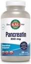 KAL Pancreatina 350mg, Enzimas Digestivas para Mulheres e Homens, Enzimas Pancreáticas para Apoio à Saúde Digestiva, Glúten Livre, Não-GMO, Desintegração Rápida, 60-Dia de Garantia, 500 Servimentos, 500 Comprimidos