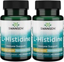 Swanson L-Histidina - Com Ajipure 500 mg 60 Veg Caps (2 Embalagem)