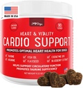 iHeartDogs Coração & Vitalidade Cardio Suporte para cães - Dog Heart Health Suplemento com óleo de biqueirão, taurina, linhaça, arginina, extrato de mirtilo, Coenzima Q10