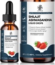 iMATCHME Shilajit Liquid Drop com Ashwagandha para melhor energia e apoio imunológico, Shilajit para homens impulsionador de energia, sem açúcar, morango sabor, 2 Fl Oz