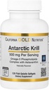 California Gold Nutrition Antártico Krill Oil, ultra-alto Omega-3 com astaxantina, morango natural e limão sabor, não OGM, sem glúten, 500 mg, 120 Gelatina de peixe Softgels, 2 Pack