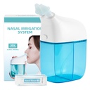 Sistema de irrigação nasal com 30 pacotes salinos, máquina de lavagem sinusal, máquina limpador de nariz com tanque de água e tanque de coleta de resíduos - Azul