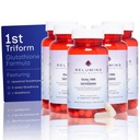 Reluminas L Complexo de Suplemento de Glutationa - Glutationa reduzida 1000mg com Ácido Alfa Lipóico e Rose HIPS Cápsulas para Pele Alimentada e Suave, 60 Caps x 5 Garrafas