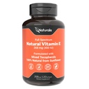 Naturalis Girassol Vitamina E 268mg (400 UI) com tocoferóis mistos □ Essential Skin Vitamina & Imune Support □ Não-GMO, Soy & Gluten Free □ 120 Softgels