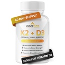 Vitamina D3 5000 UI com Suplemento Vitamina K2 (MK7) - Cápsulas Premium Imune, Coração e Saúde Óssea - Complexo Vitamina K2 D3 com 5000 UI de Vitamina D3 e 90 mcg de Vitamina K2 mk7-60