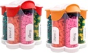 Organizador de comprimidos extra grande diário, semanalmente, garrafa de suplemento mensal, Dispensador bonito da pílula da flor com 7 compartimentos XL (2 pacote Combo) (laranja e vermelho)