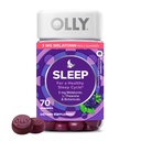 OLLY Sleep Gummy, 3 mg Melatonina, L-Theanina, Camomila, Limão Balm, Ajuda ao Sono, Blackberry - 70 Count