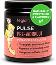 LEGION Pulso pré-treino - Todos os óxido nítrico natural pré-treino para aumentar a energia, Creatina livre, naturalmente adoçado, Beta Alanine, Citrulina, Alpha GPC (Pina Colada)