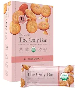Truvani planta baseado snack bars , Snickerdoodle 12 Pacote , 5g de proteína , USDA orgânico e Vegan , , O único bar , leite, soja, e glúten grátis ,