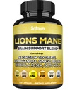 Lions Mane Suplemento Cápsulas com Magnésio com Ashwagandha Raiz, Ginkgo Biloba, Rhodiola Rosea e Gotu Kola - 210 Cápsulas Vegan - Apoio à saúde do cérebro, humor positivo & produção de energia