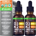 NUSAVA Vitamina B12 Drops Líquidos, sem sabor D3 K2, & Chlorophyll Bundle - Vitaminas Líquidas Potentes para Coração, Energia, Cérebro e Suporte Imune - Não-GMO, Sem Glúten, 2pk Cada