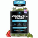 EFICÁCIA NUTRA Ashwagandha Gummies 1500mg Relief Stress, Apoio Imune, Calm Mood, Energia