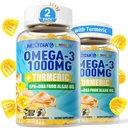 Vegan Omega-3 Gummies 1000mg + Açafrão - Omega 3 Óleo de peixe alternativa para adultos - Algae DHA 600mg & EPA 300mg, Vitaminas A, C, E, Zinco & HSH, Açúcar livre, 120 Cts