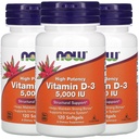 NOW Vitamina D-3 5.000 UI,120 Softgels