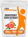 BulkSuplements.com Sementes de toranja Extract Powder - Suplementos de semente de toranja, Fonte antioxidante - Suplemento de ervas, sem glúten, 250mg por serviço, 500g (1.1 lbs) (Pacote de 1)