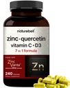 NatureBell Zinc Quercetin com Vitamina C & D3, 240 Cápsulas