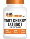 BulkSuplementos.com Tart Cherry Extract Cápsulas - Tart Cherry Supplement, Tart Cherry Cápsulas 500mg - Antioxidante Fonte, Glúten Grátis, 1 Cápsula por Serviço, 240 Veg Cápsulas (Pacote de 1)