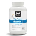 365 por mercado inteiro de alimentos, vitamina C de alta potência com quadris de rosa, Vegan, 250 comprimidos