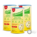 Almased Protein Powder for Weight Loss Kit for Men & Women, Natural Replacement Shake for Weight Loss, Supplement, 24 Grams of Protein Per Serving (Almond Vanilla Flavor, 3 Cans @ 17.6 oz ea + Scoop)