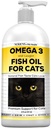 Nodens Natural Fish Oil for Cats Skin & Coat - 100% Puro Omega 3 Fish Oil for Dandruff & Hairballs - Cat Vitaminas e Suplementos Óleo de peixe líquido para inflamação conjunta, suporte imunológico e digestão
