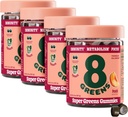 8Greens Supergreens Gummies Super Greens Powder Superfood Gummy para Metabolismo, Imunidade e Foco, Enzimas Digestivas de Saúde, Orgânico: chlorela, espirulina, Aloe Vera, Flavor de pêssego, 200 Conde