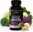 Suplemento DIM com extrato de brócolis e BioPerine - Apoio ao equilíbrio hormonal natural para mulheres e homens - Estrogênio equilíbrio - Menopausa, Acne - 60 Cápsulas vegetarianas com cálcio D-Glucarato