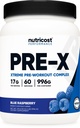 Nutricost pré-X Xtreme pré-trabalho em pó complexo, framboesa azul, 60 Servings, vegetariano, não-GMO e glúten livre